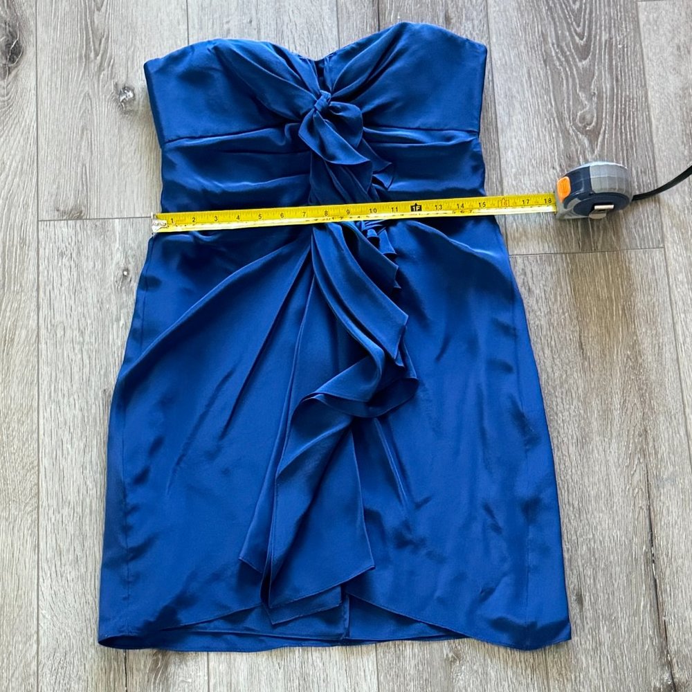 NWT Blue Silk Strapless Dress BCBGMaxAzria - Picture 8 of 8